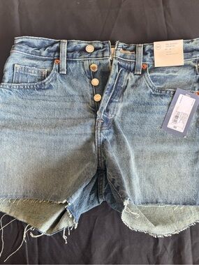 Universal Thread Size 00 90s Baggy Shorts Mid Rise Cut Off Raw Hem Denim NWT